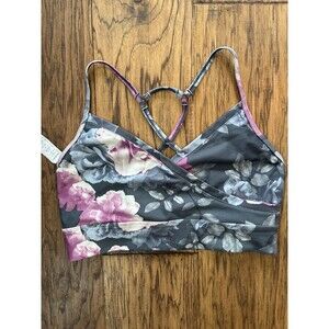 Marika sports bra pink and gray floral sz L